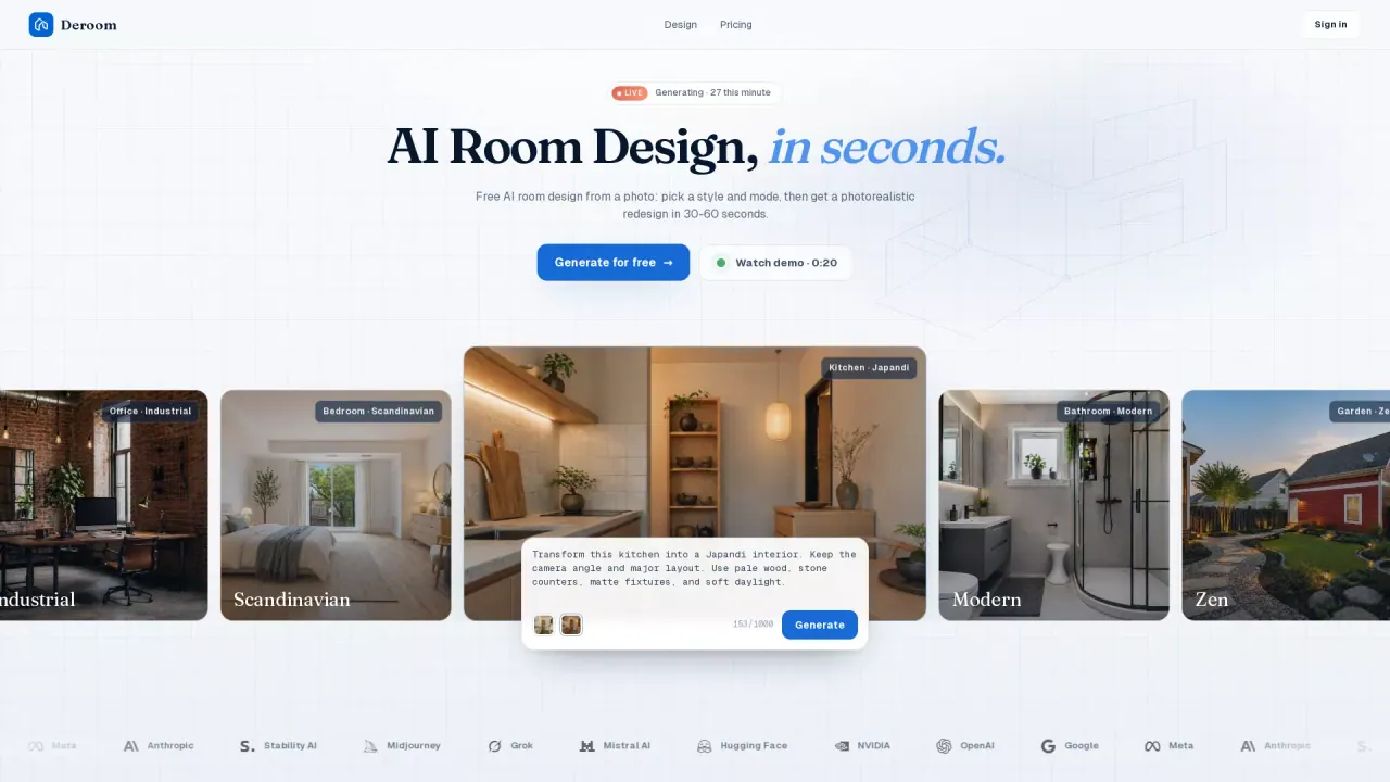 Deroom AI screenshot
