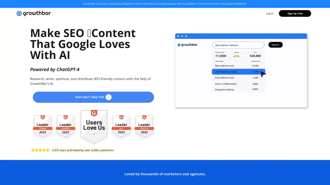 GrowthBar screenshot