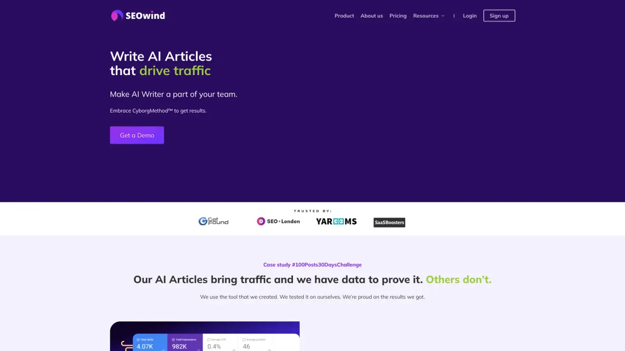 SEOwind screenshot
