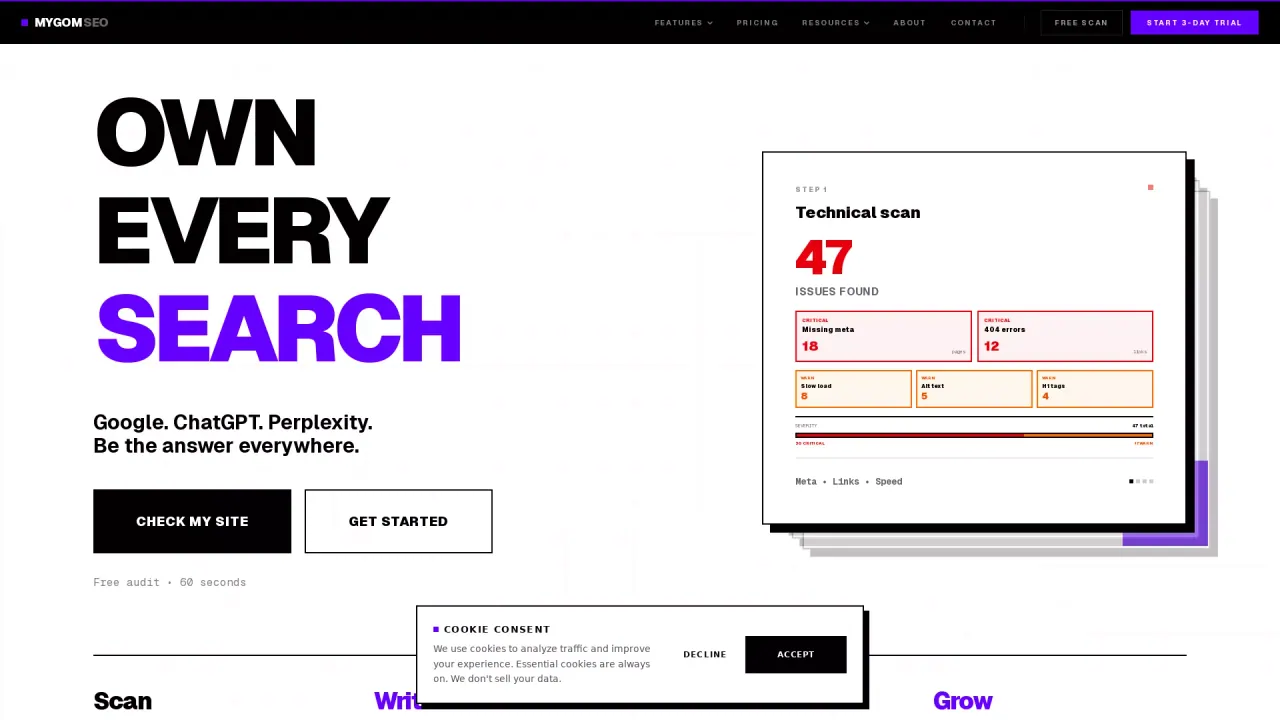 MygomSEO screenshot