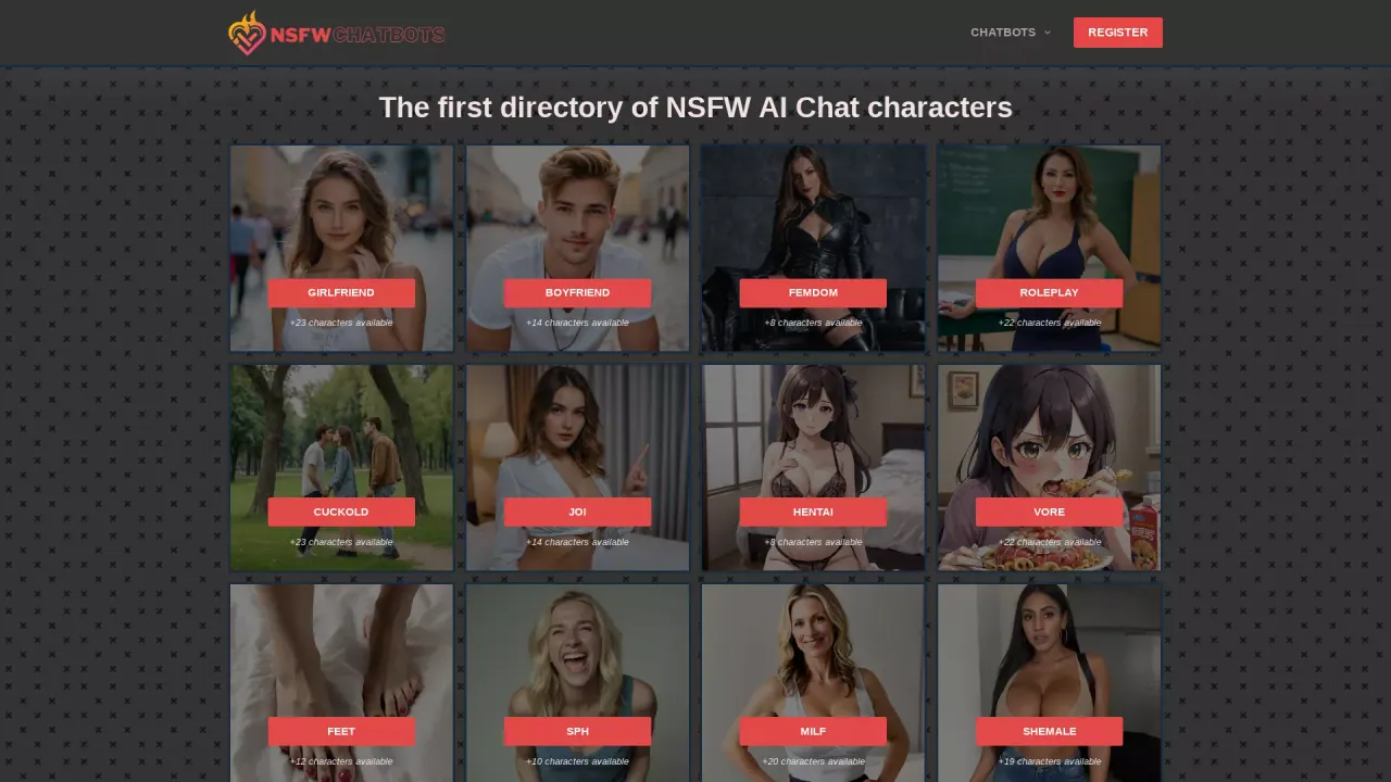 NSFW Chatbots screenshot