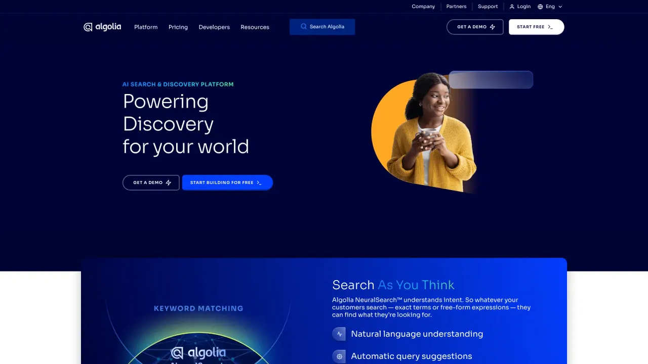 Algolia screenshot