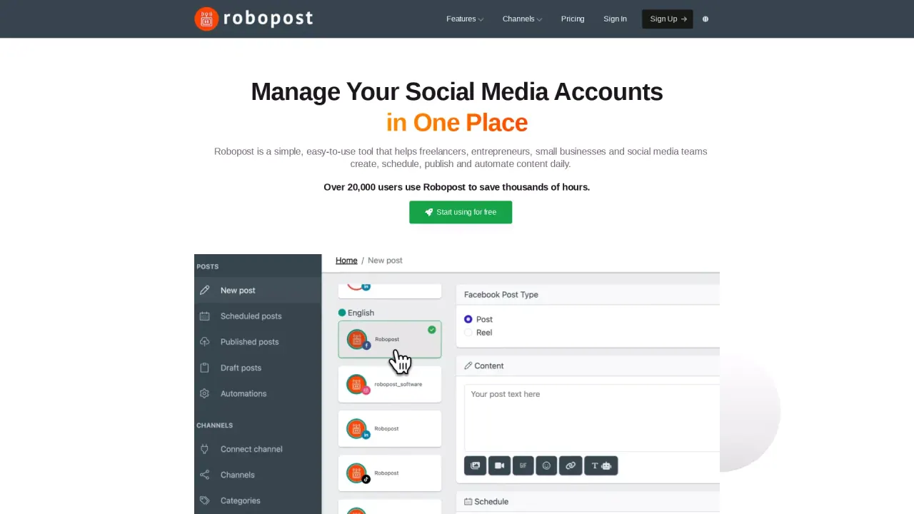 Robopost screenshot