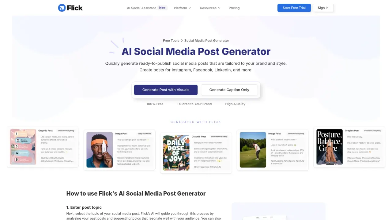 Social Media Post Generator screenshot