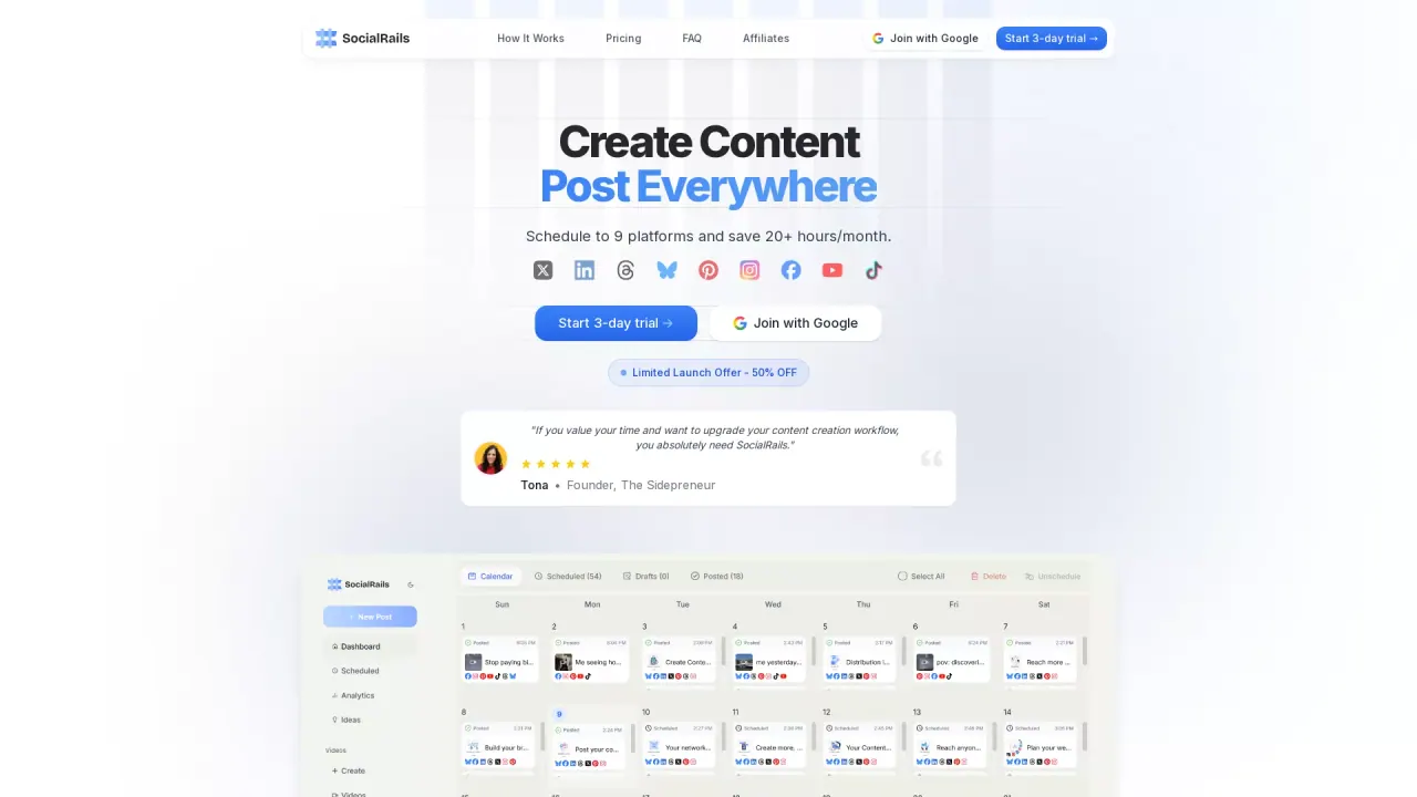 SocialRails screenshot