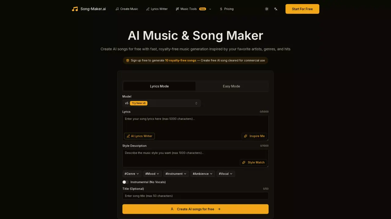 SongMakerAI screenshot