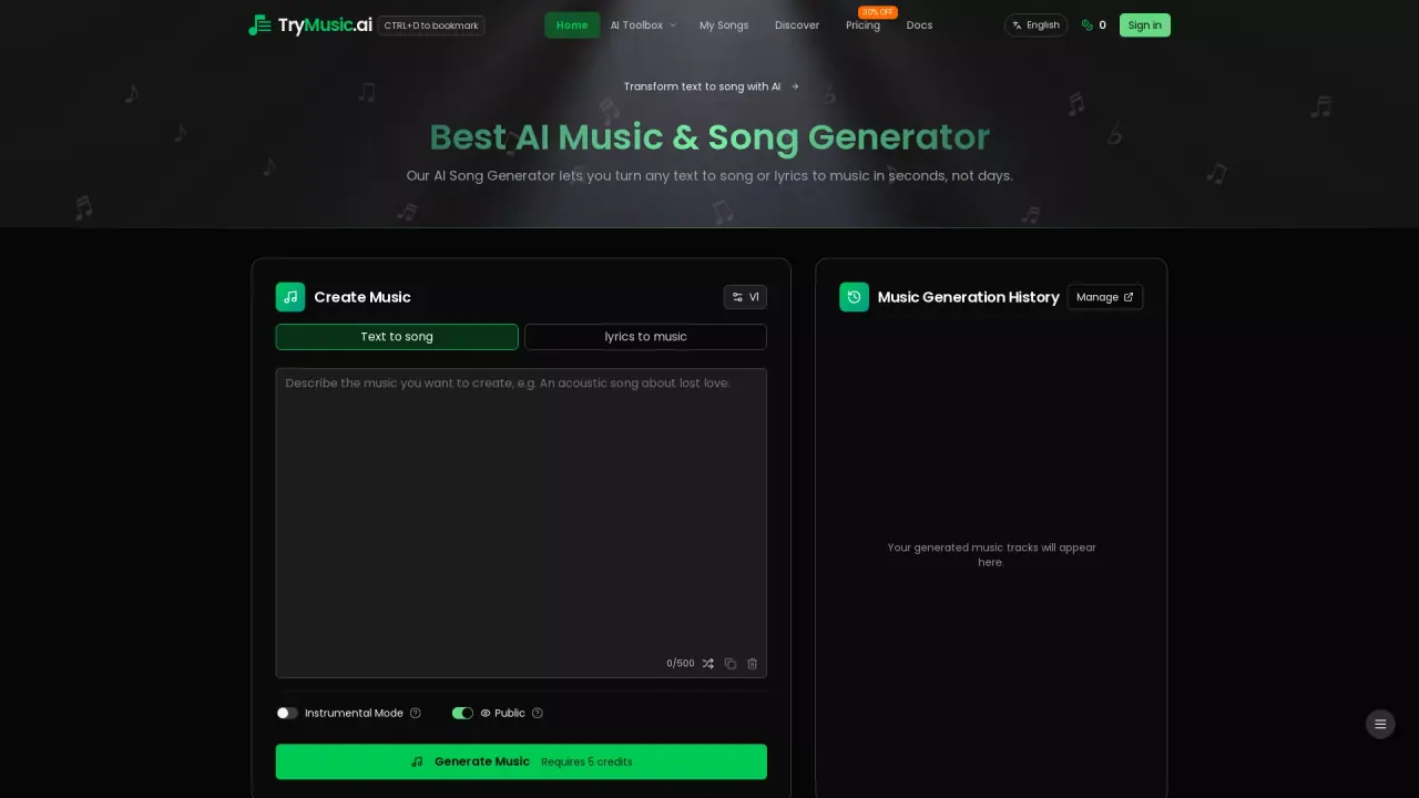 TryMusicAI screenshot