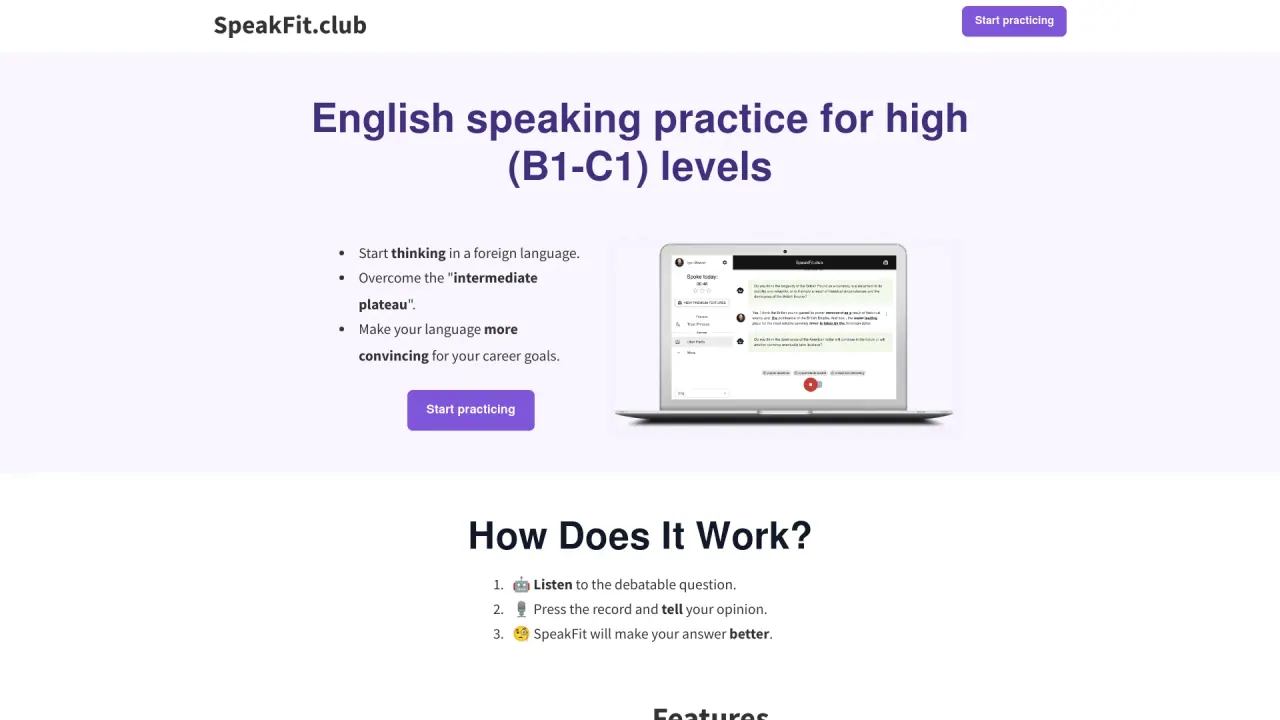 SpeakFitClub screenshot