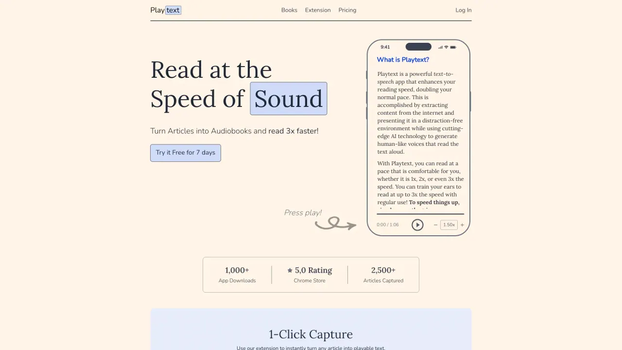 Playtext screenshot