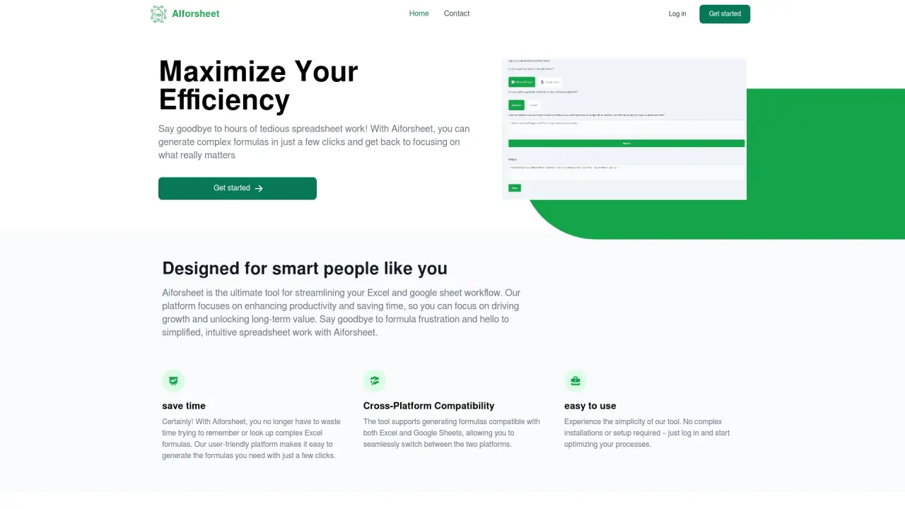 Aiforsheet screenshot