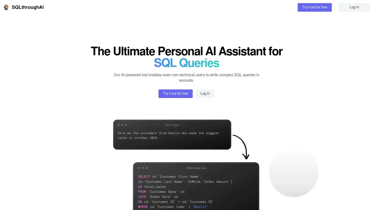 SQLThroughAI screenshot