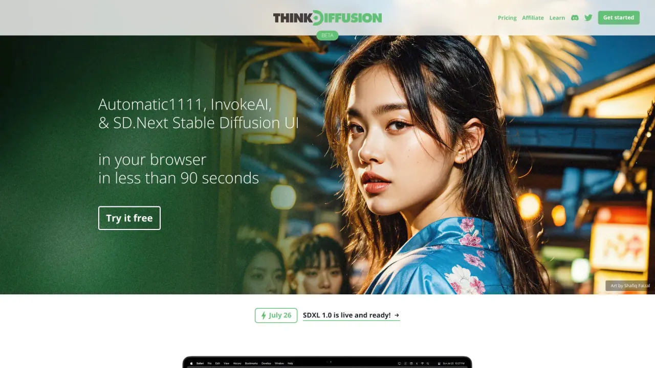 ThinkDiffusion screenshot