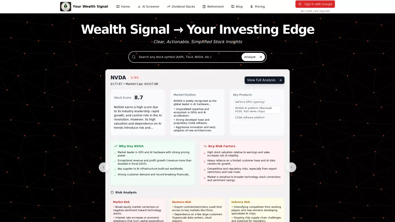 Your Wealth Signal screenshot