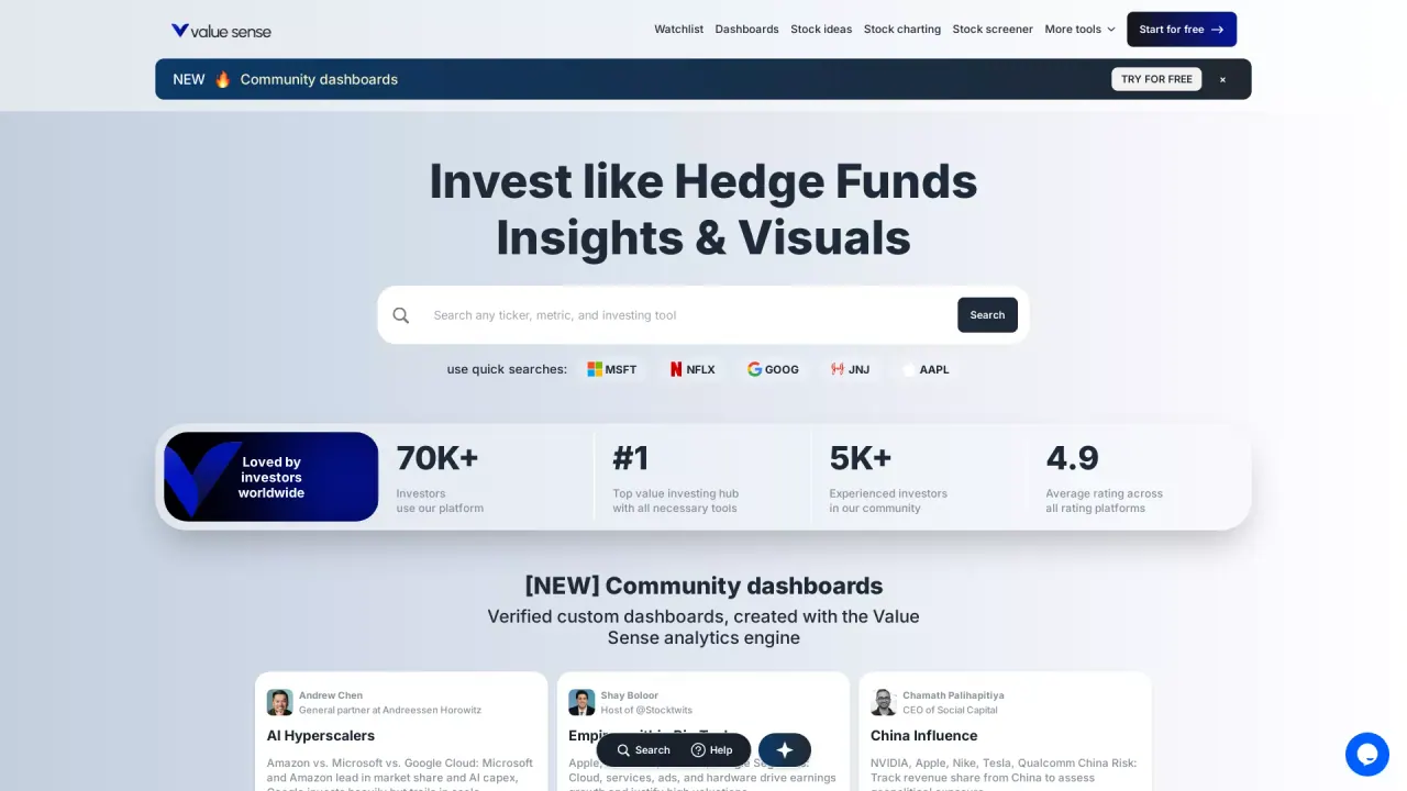 Value Sense screenshot