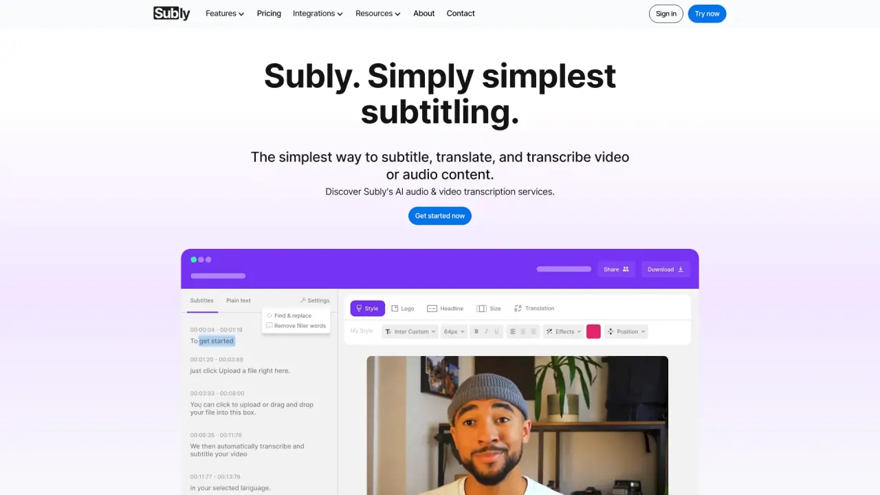 SublyAI screenshot