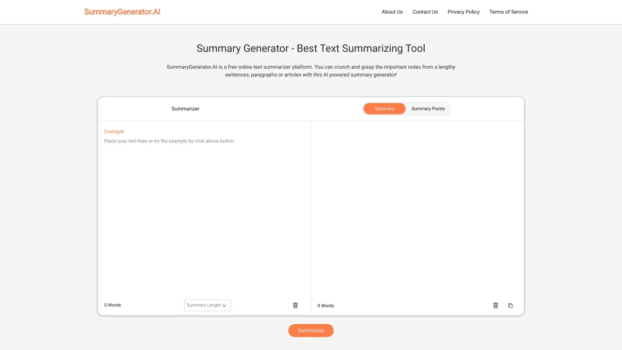 Summary Generator screenshot