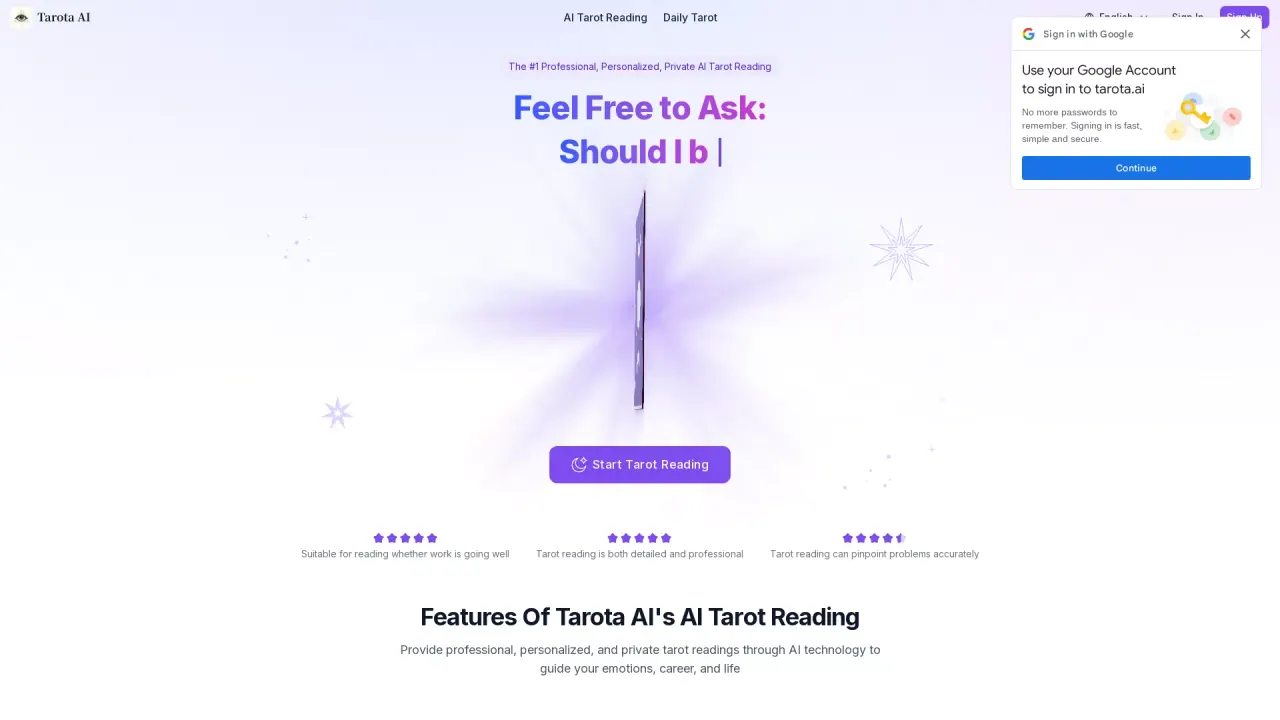 Tarota AI screenshot