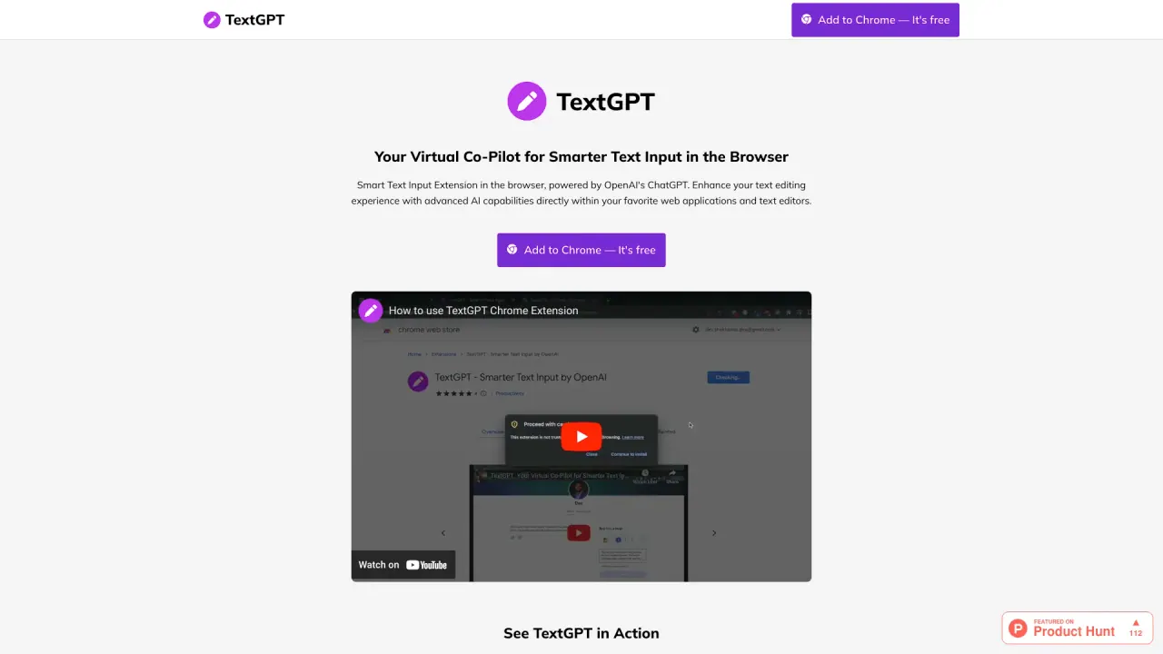 TextGPT screenshot