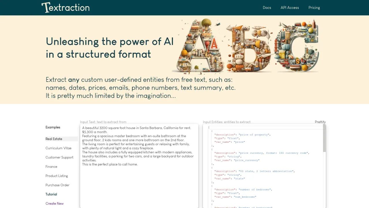 Textraction screenshot