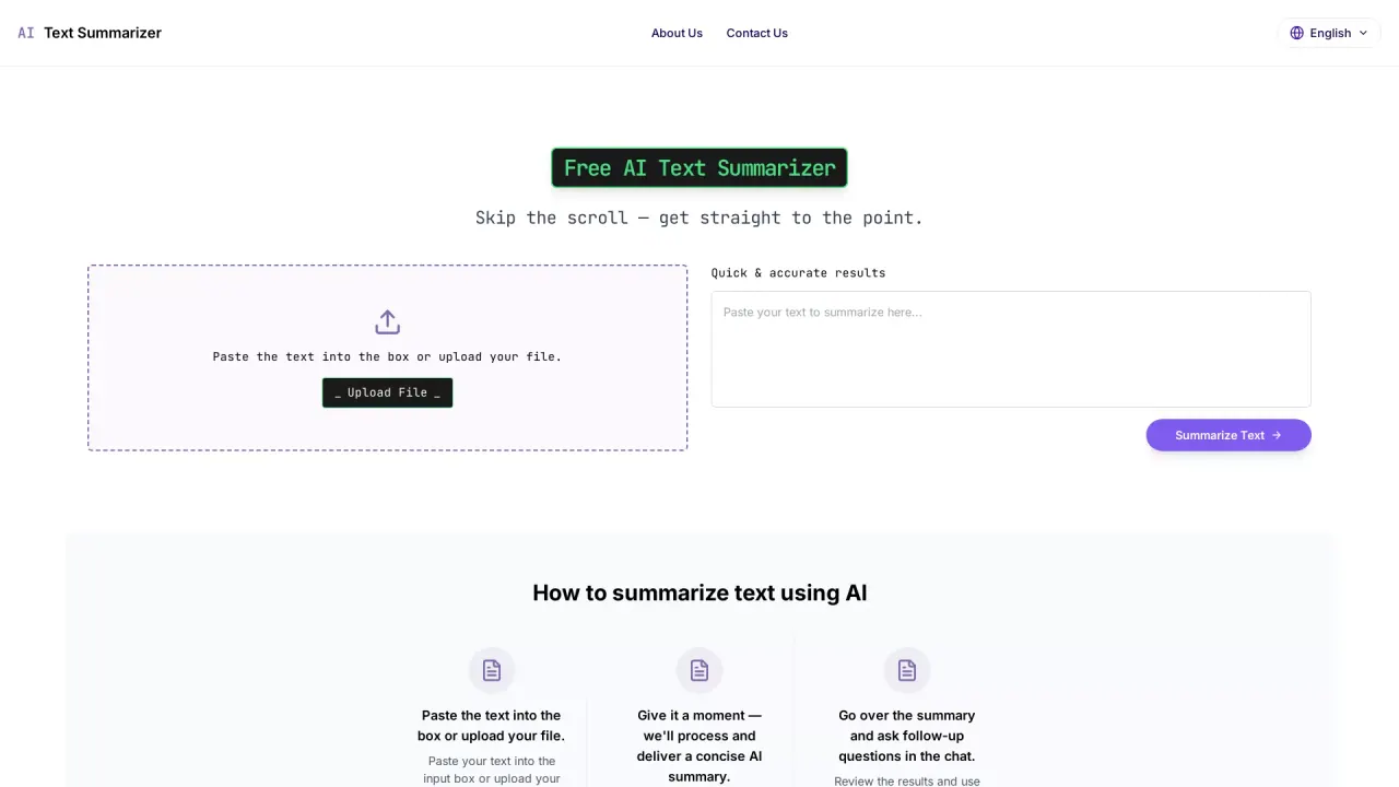 AI Text Summarizer screenshot
