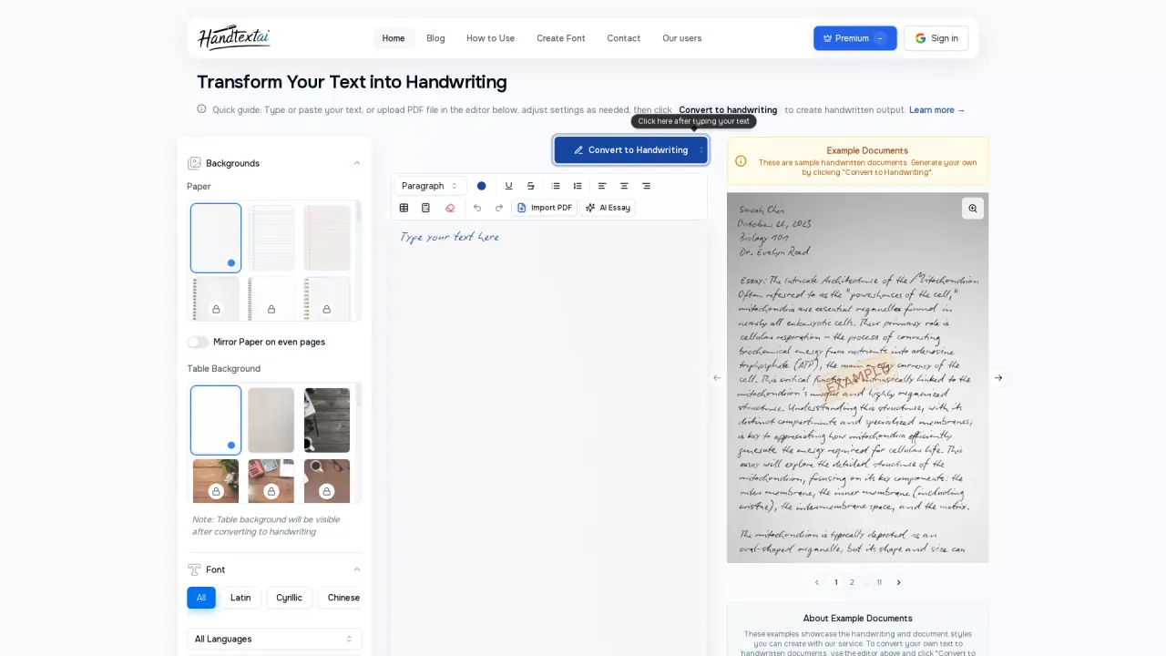 HandtextAI screenshot