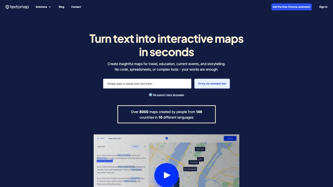 Texttomap screenshot