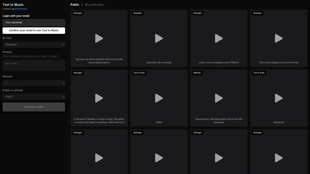 TextToMusicApp screenshot