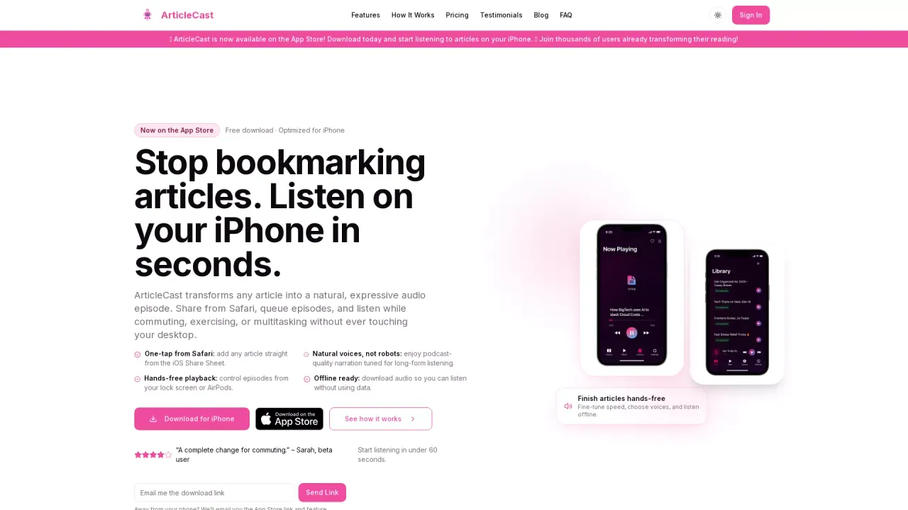 ArticleCast screenshot