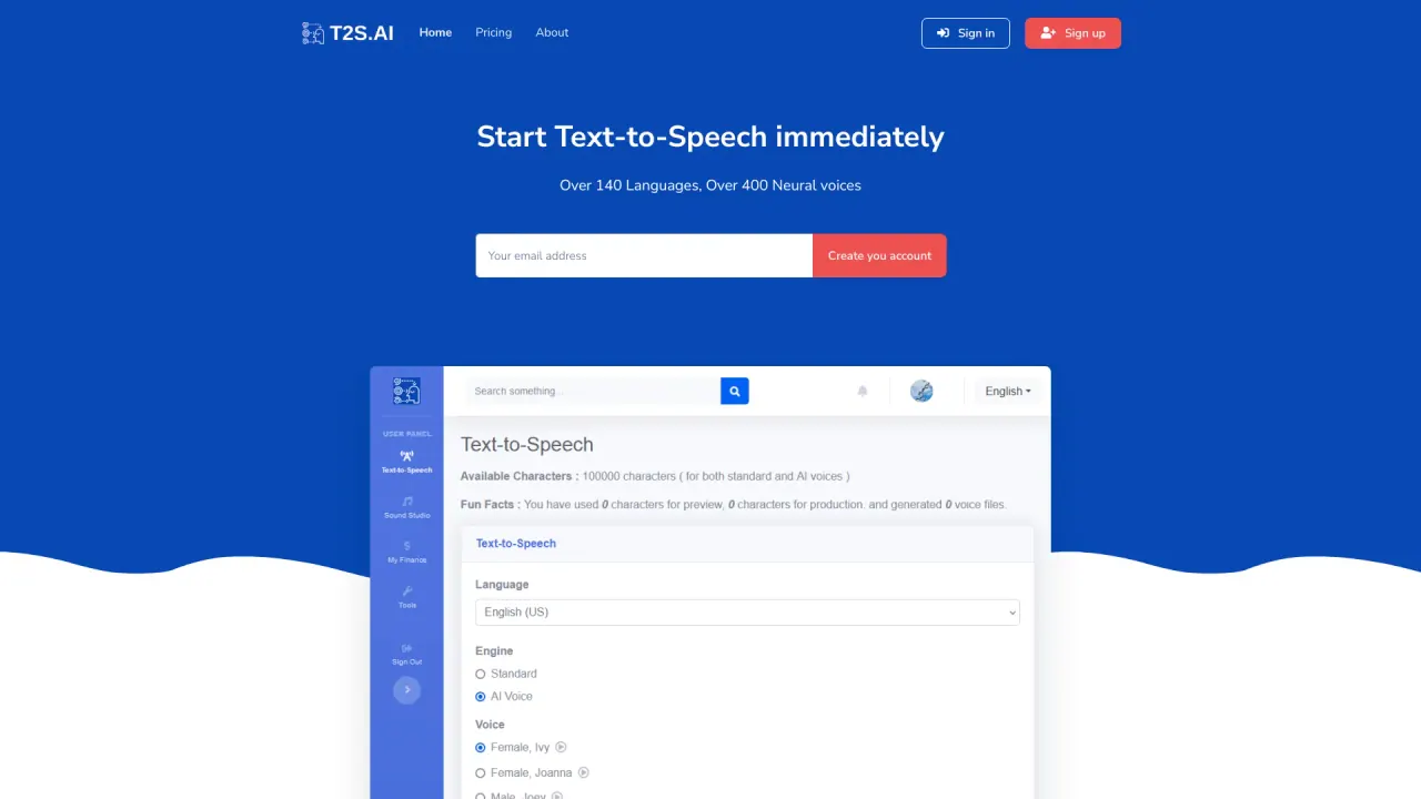 T2SAI screenshot