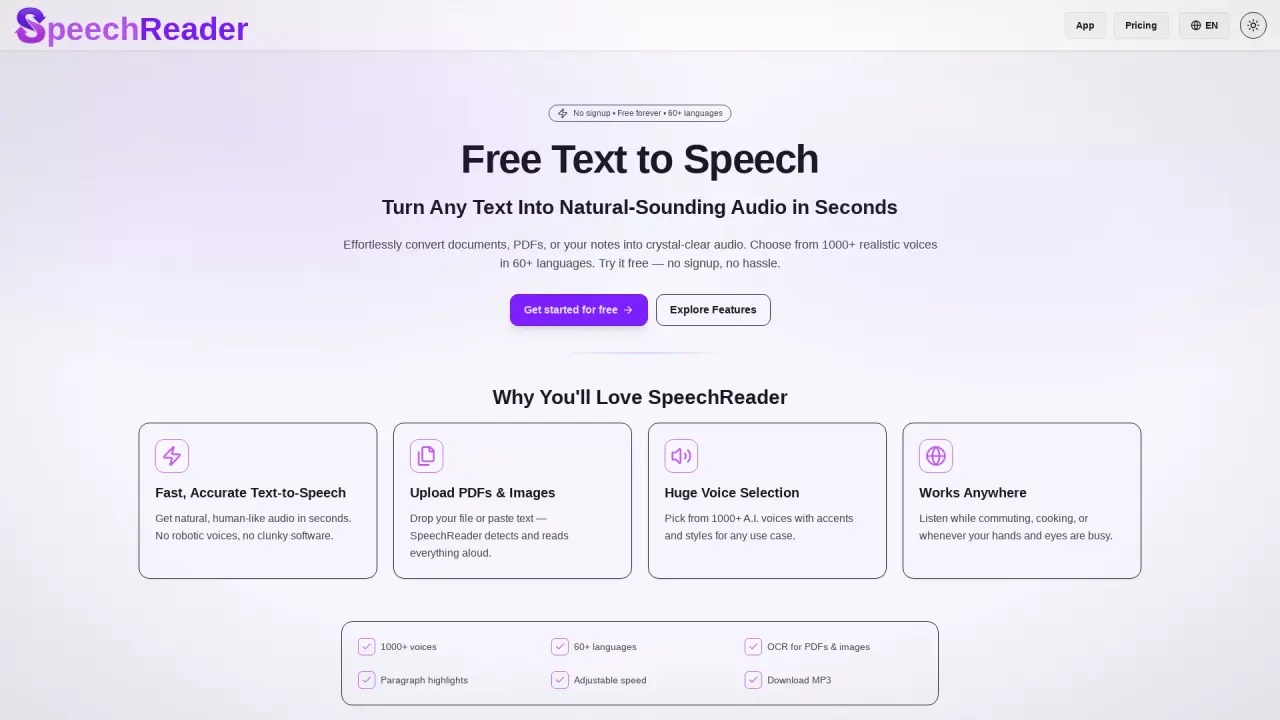SpeechReader screenshot