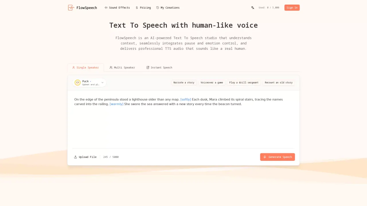 FlowSpeech screenshot