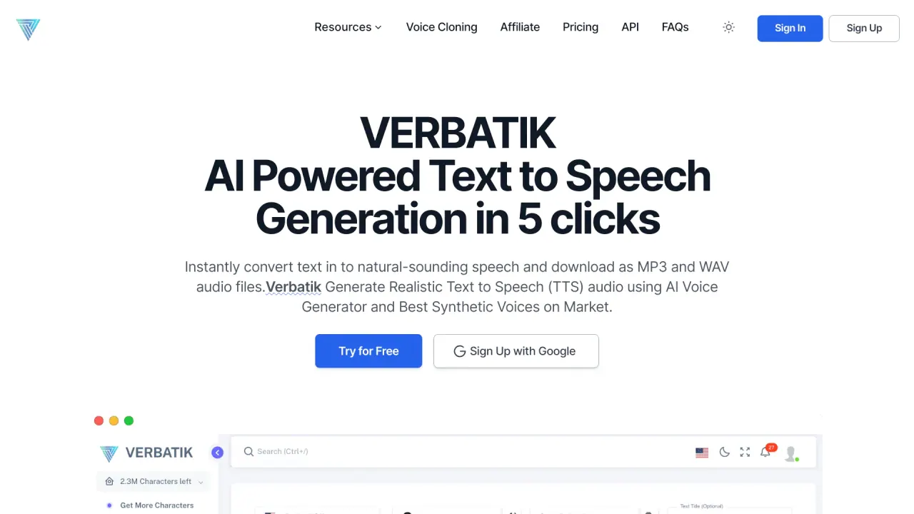 Verbatik screenshot