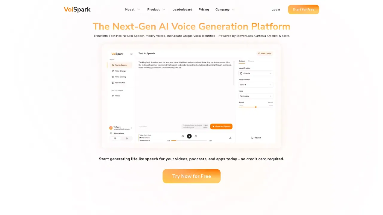 VoiSpark screenshot