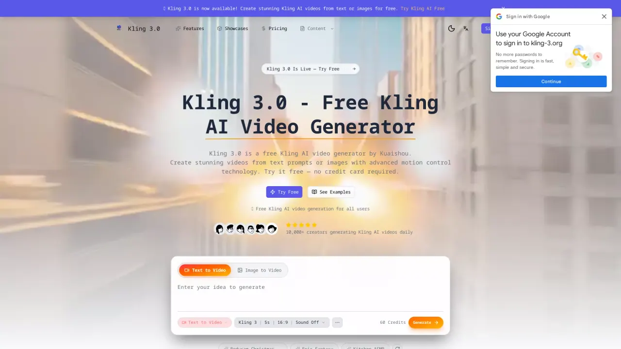 KlingAI screenshot