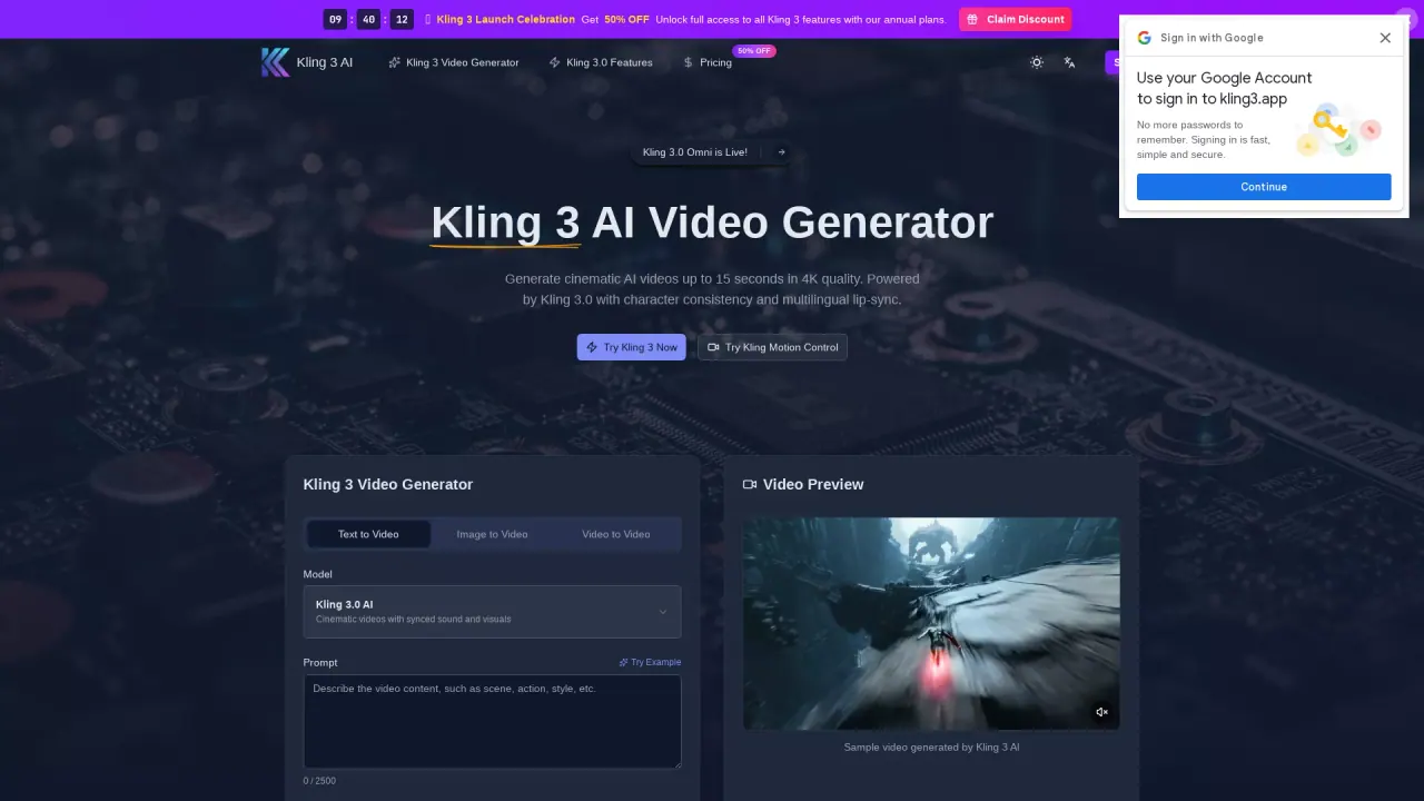 Kling 3.0 AI screenshot