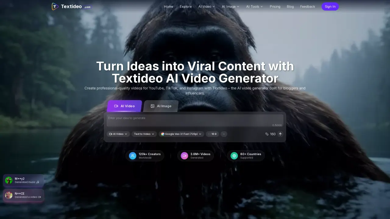 Textideo screenshot