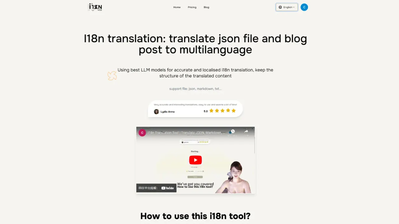 I18n Web screenshot