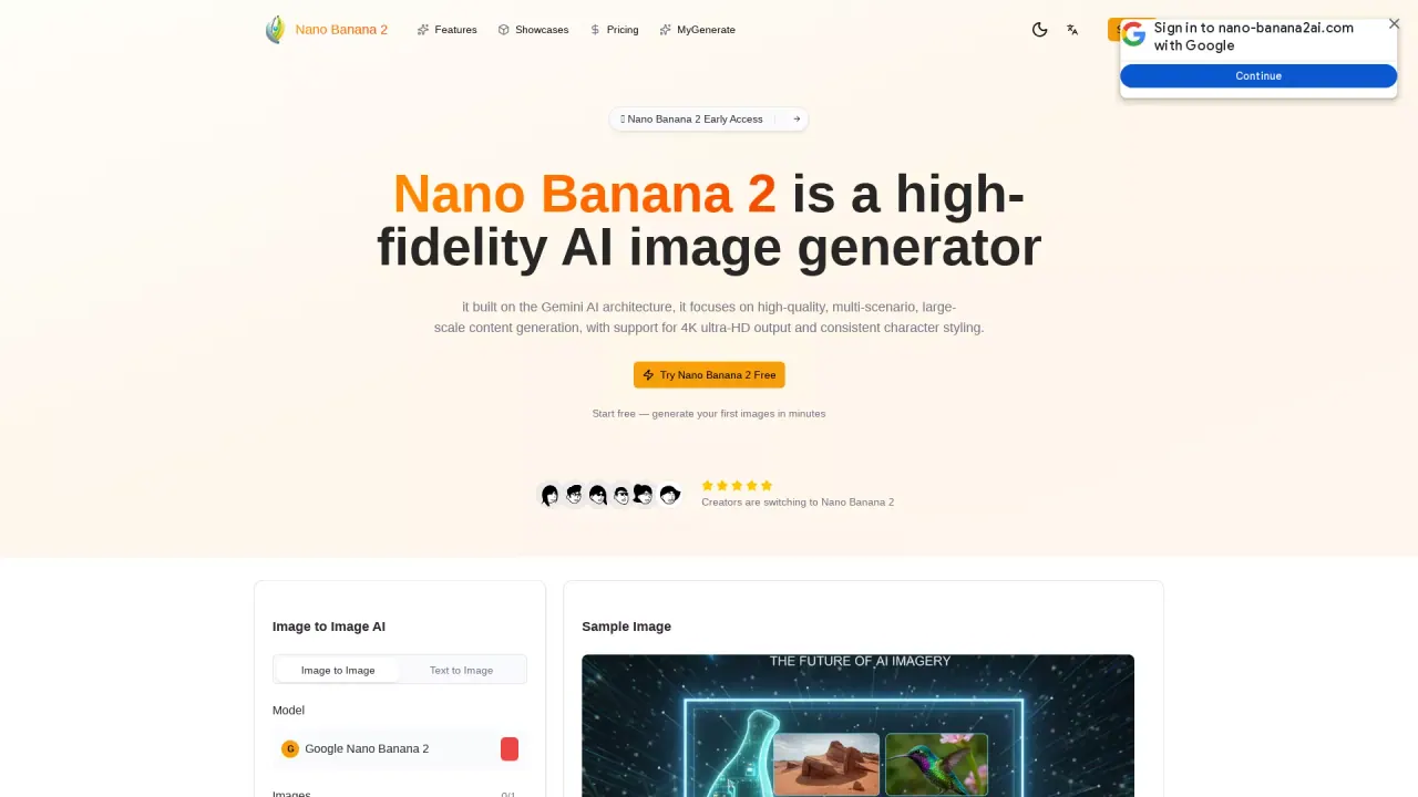 NanoBanana2AI screenshot