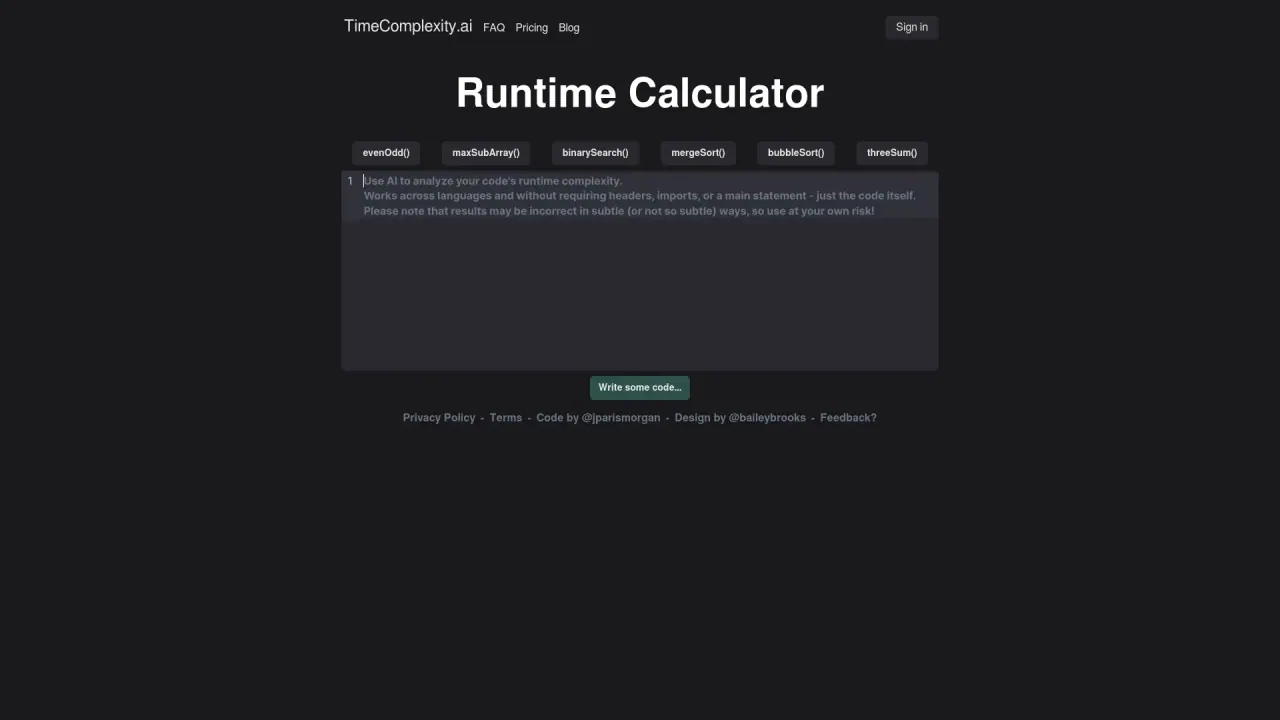 TimeComplexity screenshot
