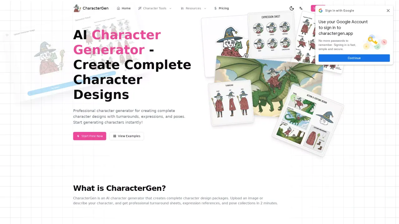 CharacterGen screenshot