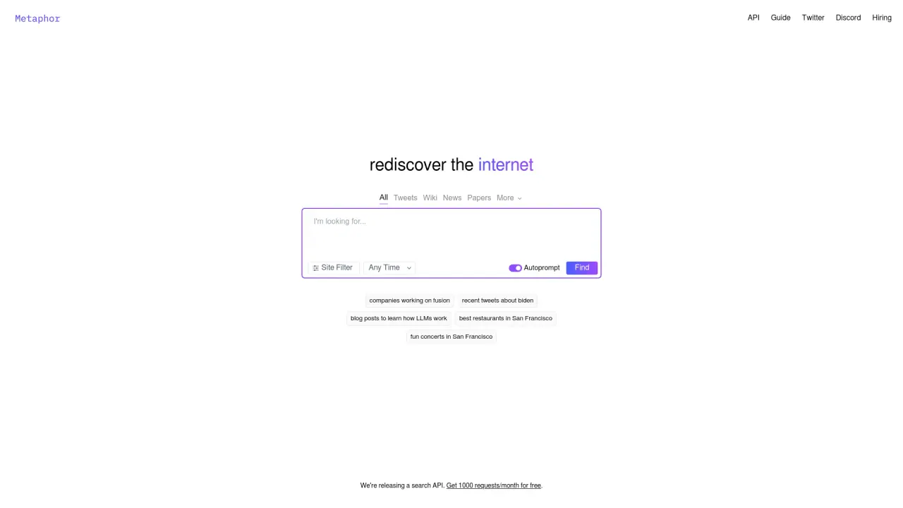Exa screenshot