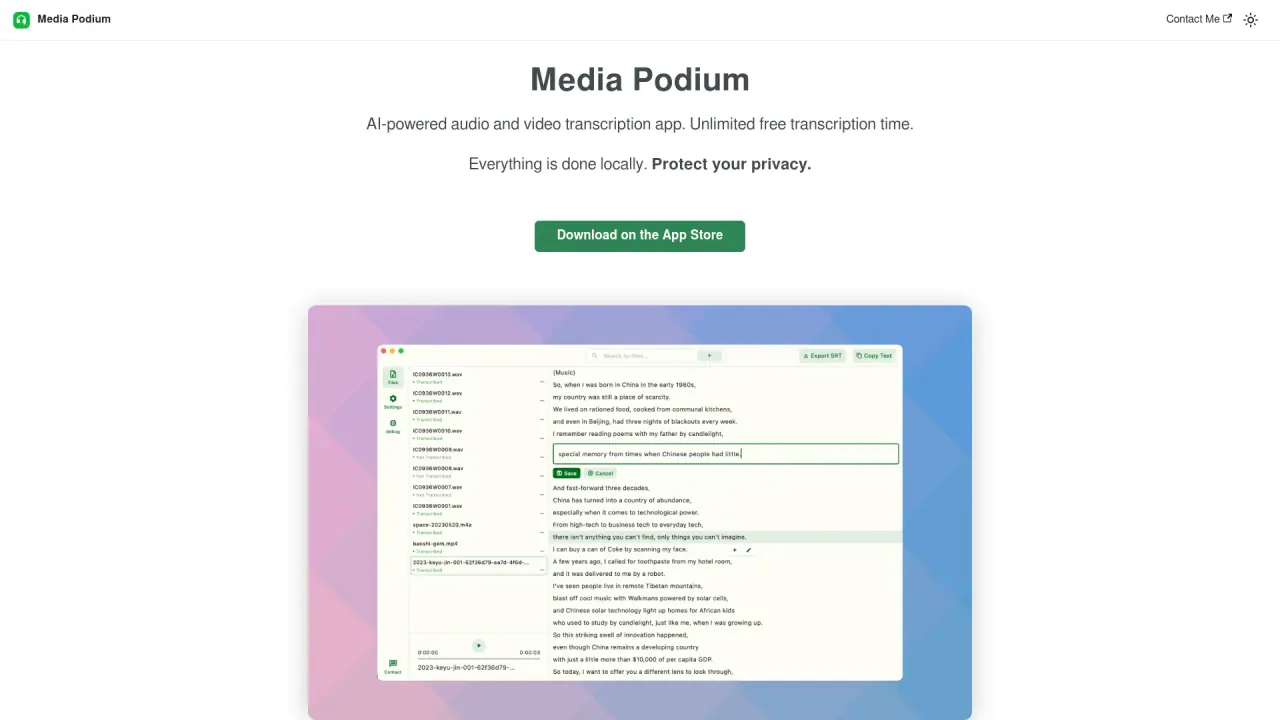 Media Podium screenshot