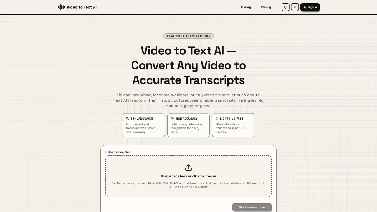 VideoToTextAI screenshot