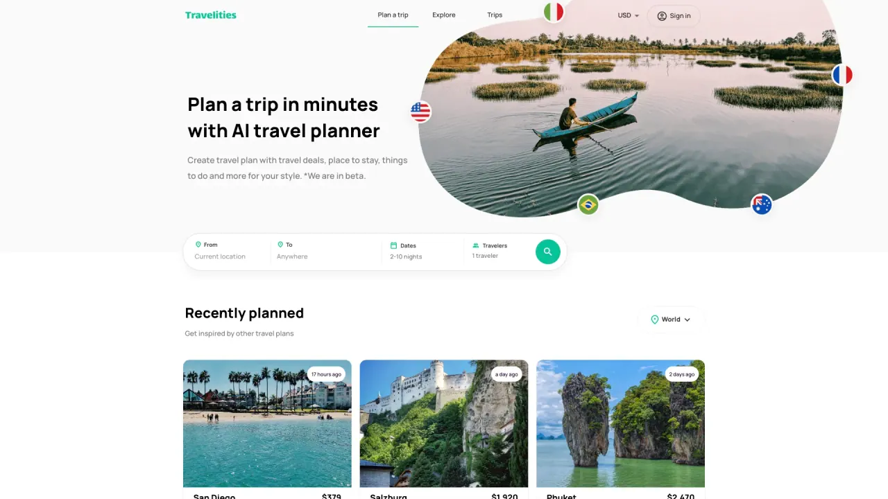 Travelities screenshot