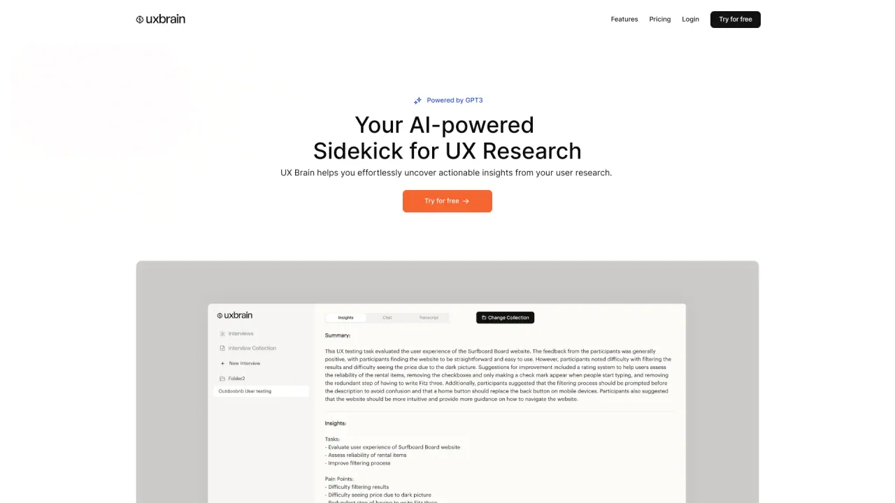 UX Brain screenshot