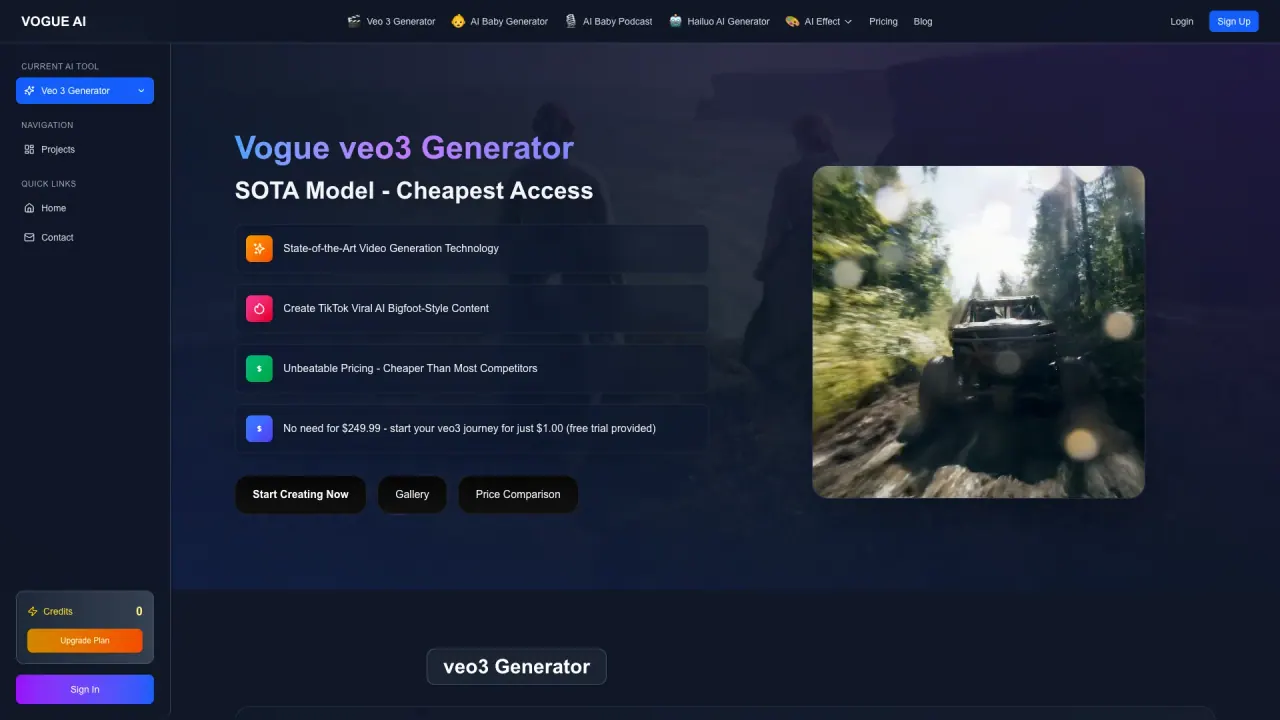 Vogue Veo 3 Generator screenshot