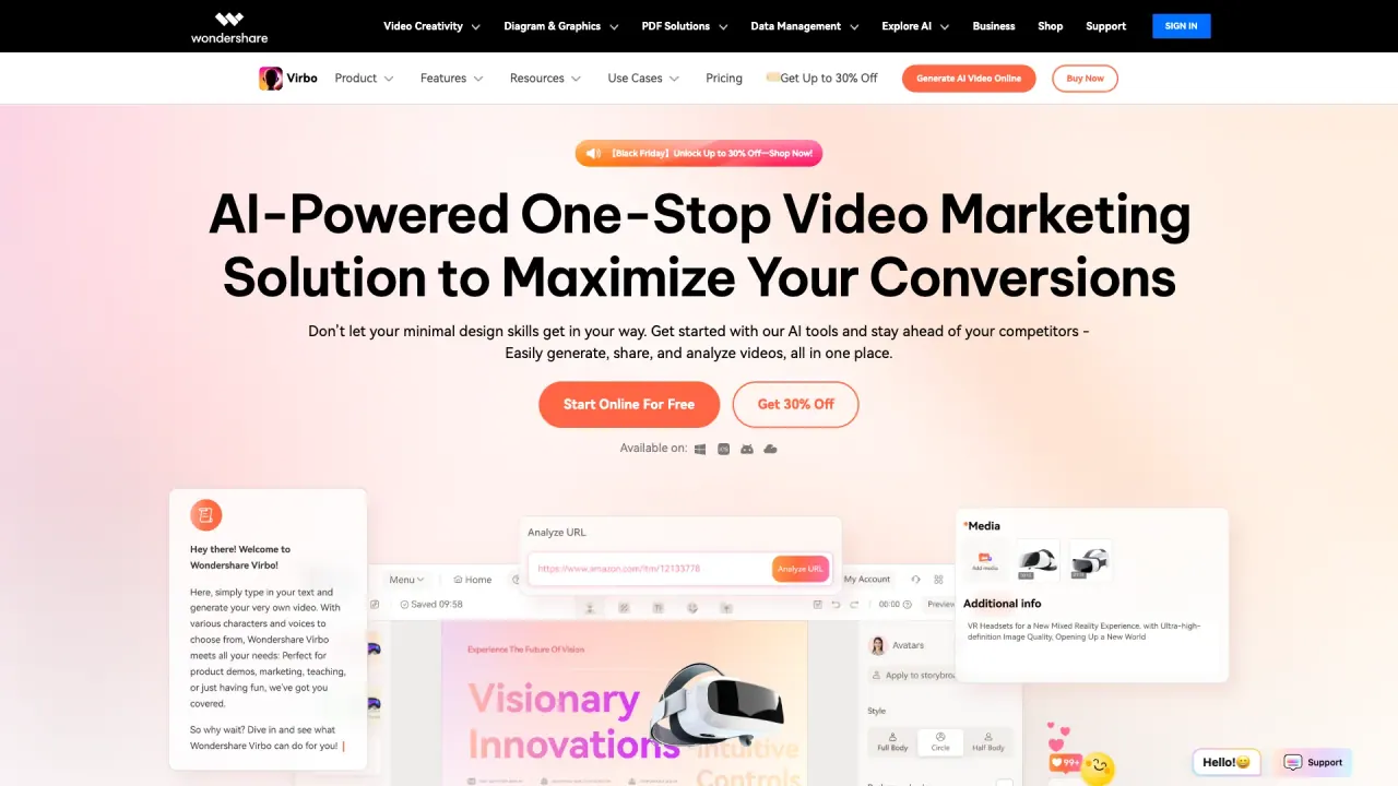 WonderShare Virbo screenshot