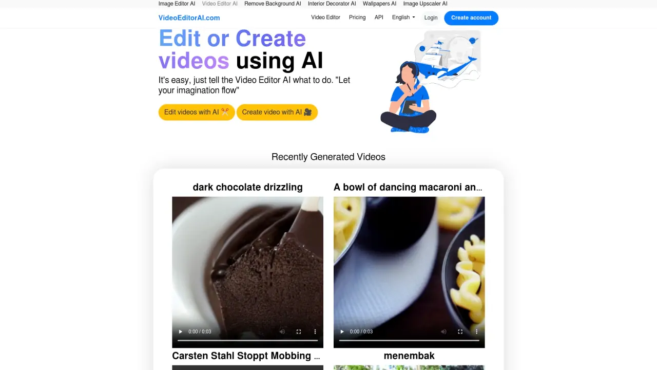 Videoeditorai screenshot