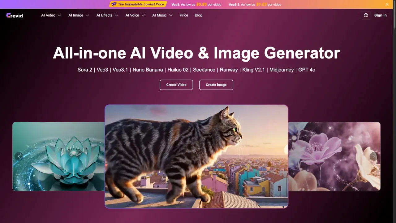 Crevid AI screenshot