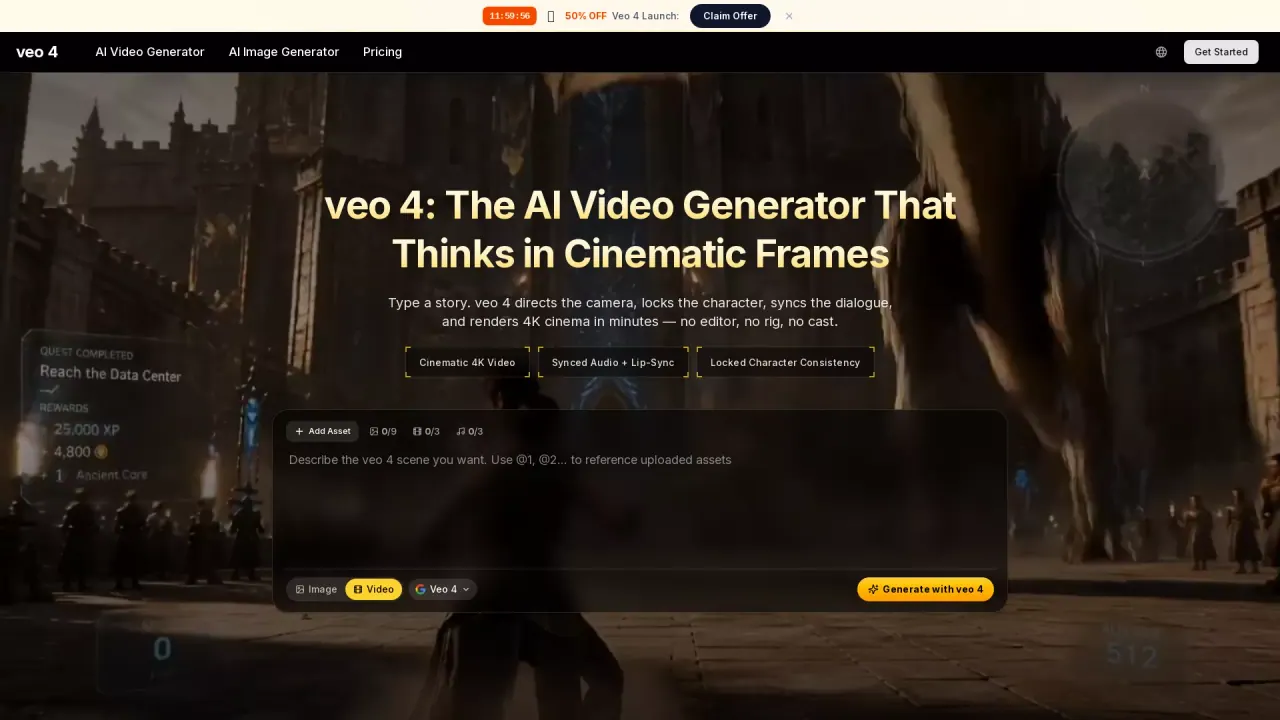 Veo 4 AI Video Generator screenshot